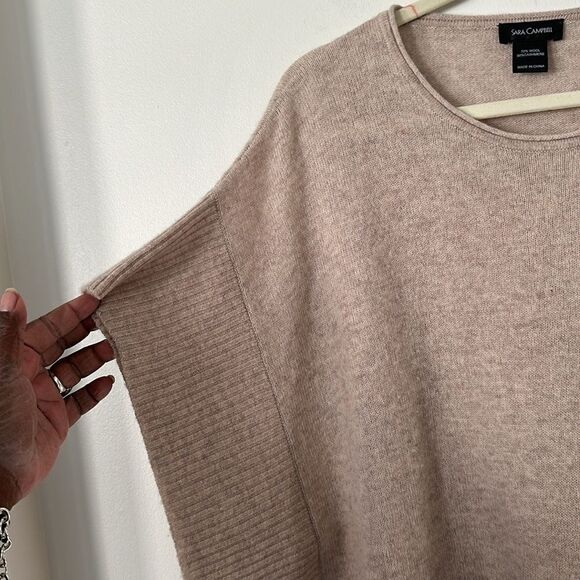 Sara Campbell Wool/Cashmere Poncho Sweater O/S - Picture 2 of 5